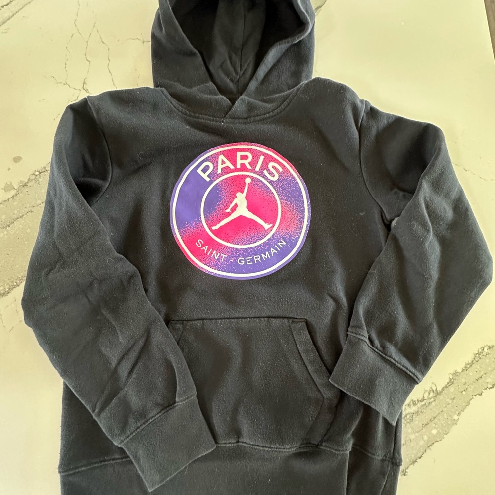 Black Air Jordan Paris Saint-Germain Kids Hoodie L